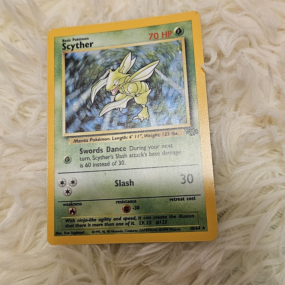 Scyther Pokémon Card with Yellow Border
